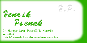 henrik psenak business card